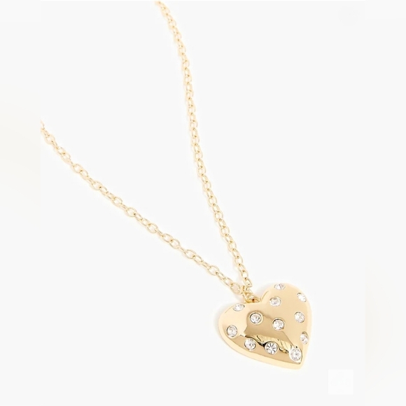 J. Crew Jewelry - J. Crew Pave Puffy Heart Pendant Necklace